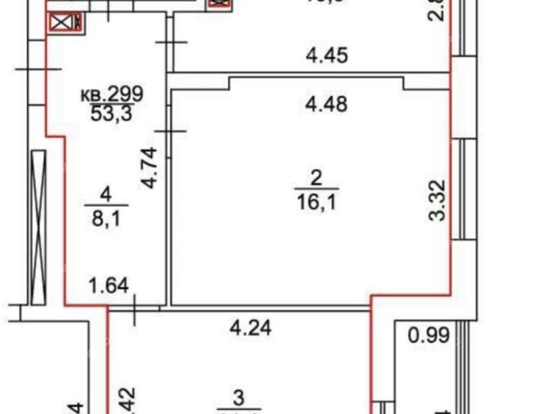 двухкомнатная квартира на Коломенской улице дом 8 к4