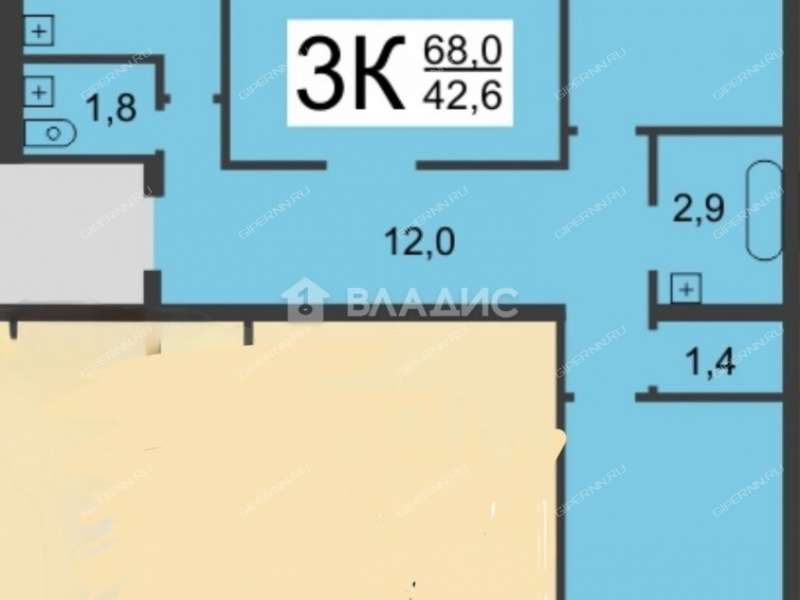 трёхкомнатная квартира на улице Максима Горького дом 152