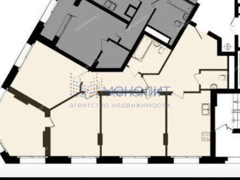трёхкомнатная квартира на улице Владимира Высоцкого дом 1
