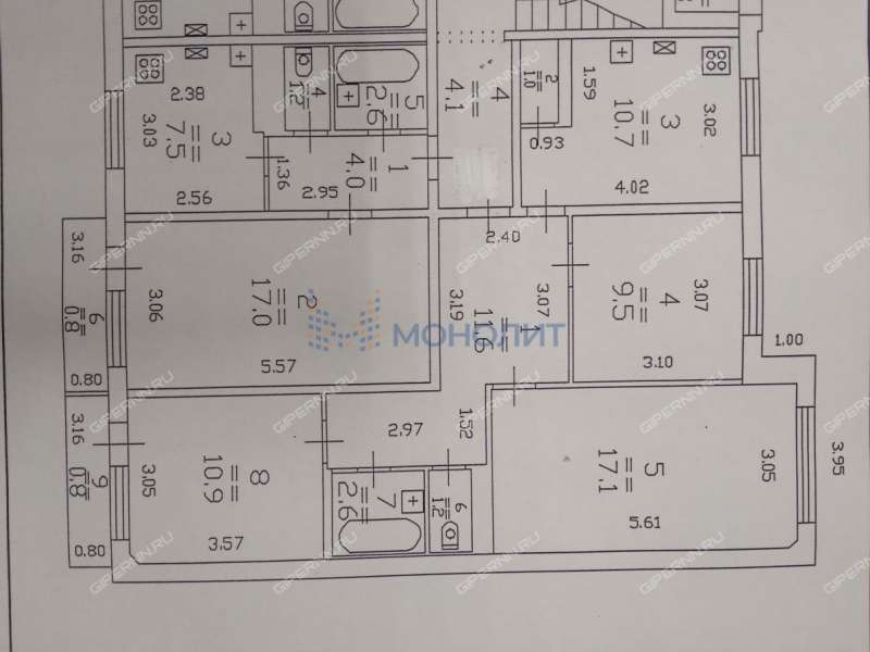 трёхкомнатная квартира на улице Кащенко дом 14