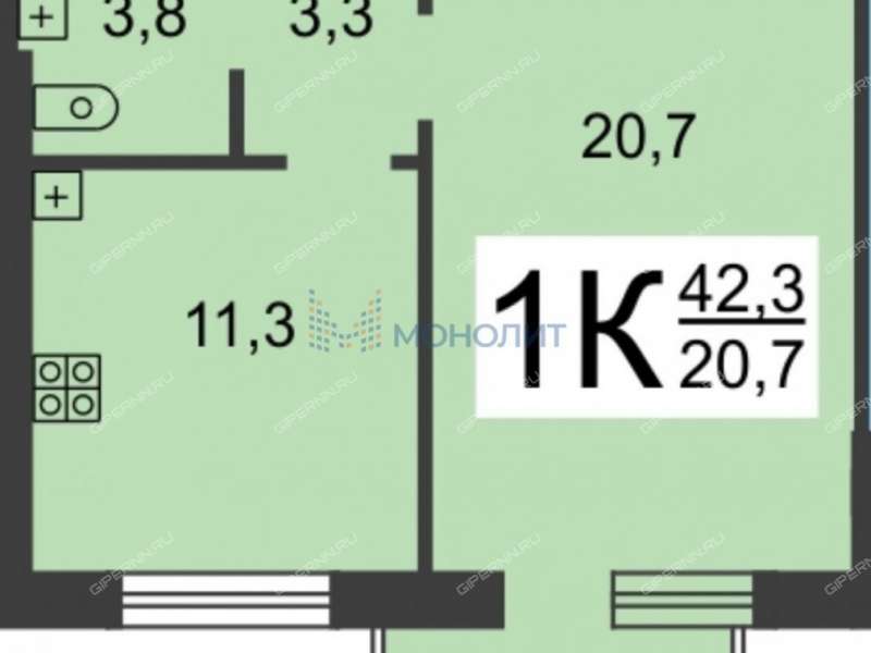 однокомнатная квартира на Дворовой улице дом 30