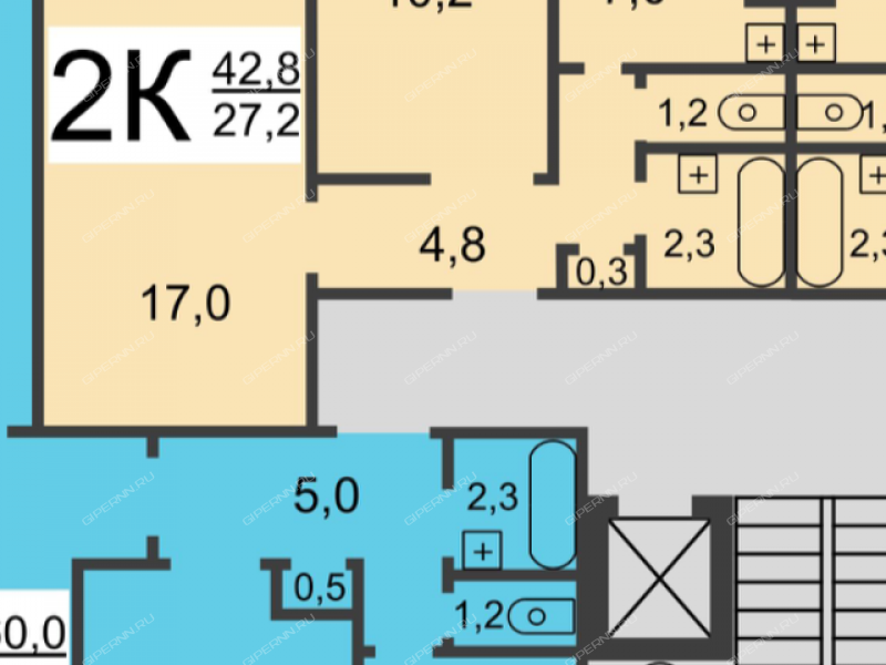 двухкомнатная квартира на улице Маршала Малиновского дом 3