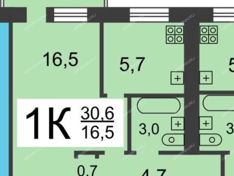 однокомнатная квартира на улице Белинского дом 55