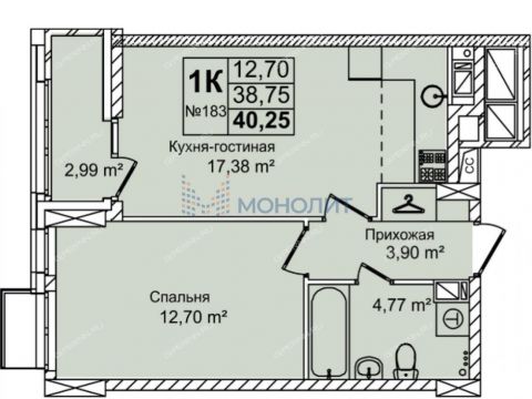 1-komnatnaya-ul-krasnyh-zor-23d фото