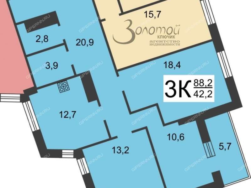 трёхкомнатная квартира на улице Бориса Панина дом 7 к6