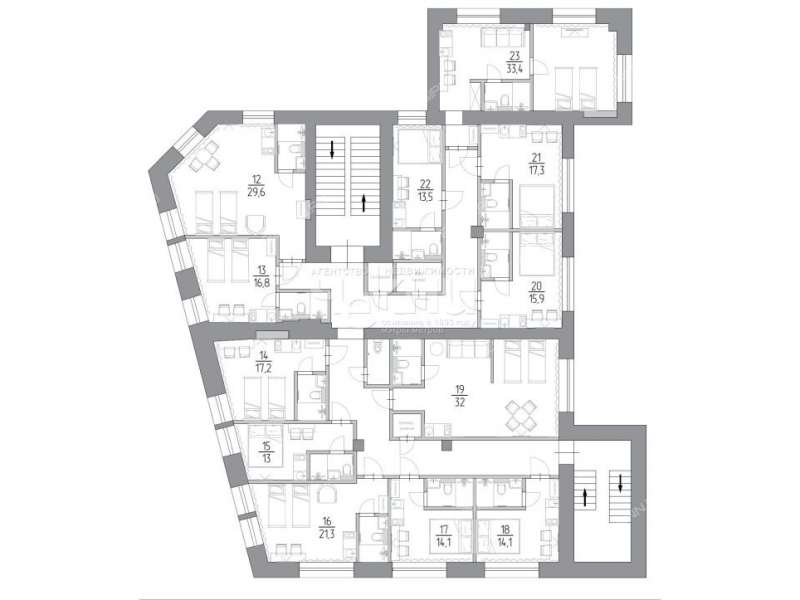 однокомнатная квартира на Алексеевской улице дом 24/27
