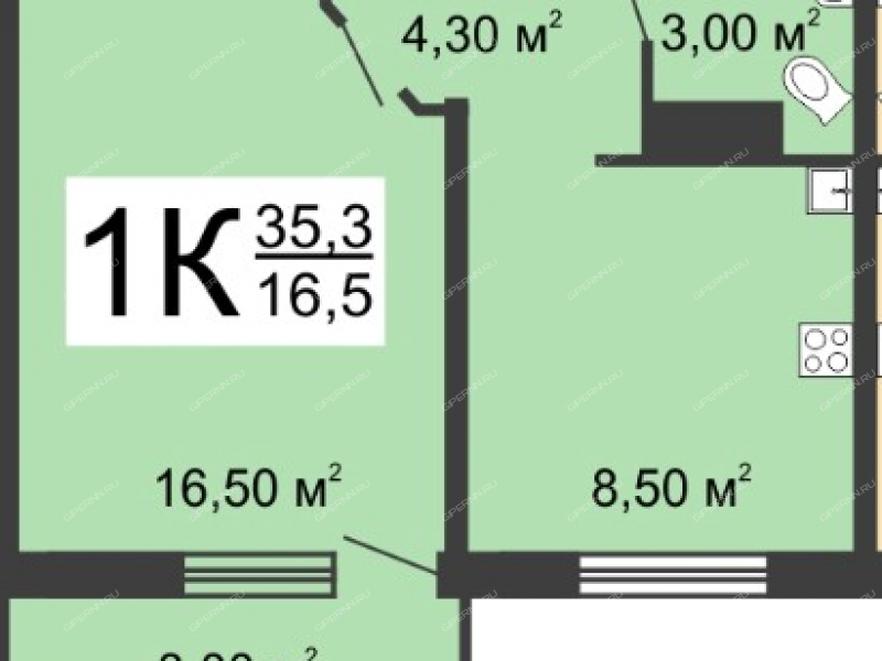 однокомнатная квартира на улице Бориса Видяева дом 19