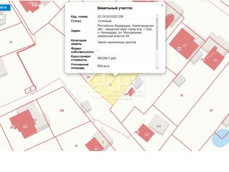 земельный участок 6,5 сотки Молодежная город Бор