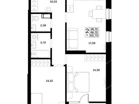 2-komnatnaya-v-granicah-ulic-strazh-revolyucii-gvardeycev-50-letiya-pobedy-evgeniya-nikonova-17 фото