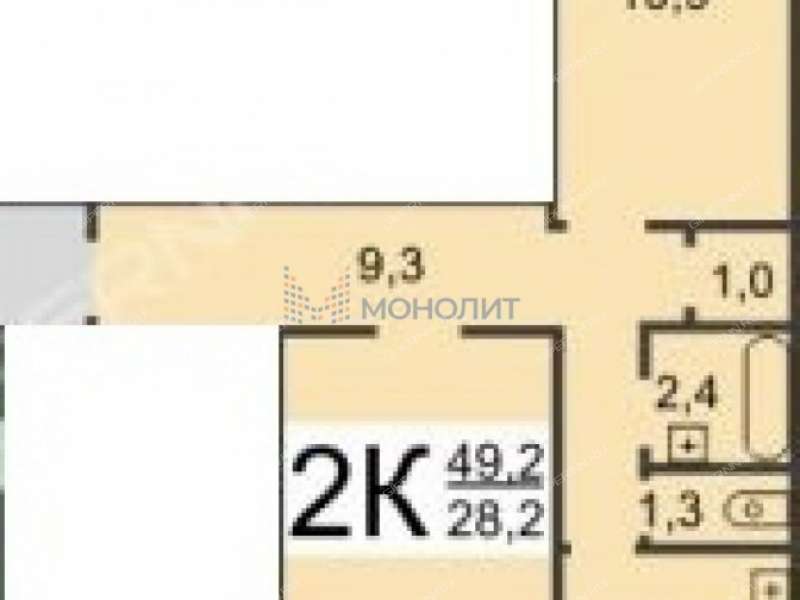 двухкомнатная квартира на улице Сергея Есенина дом 31