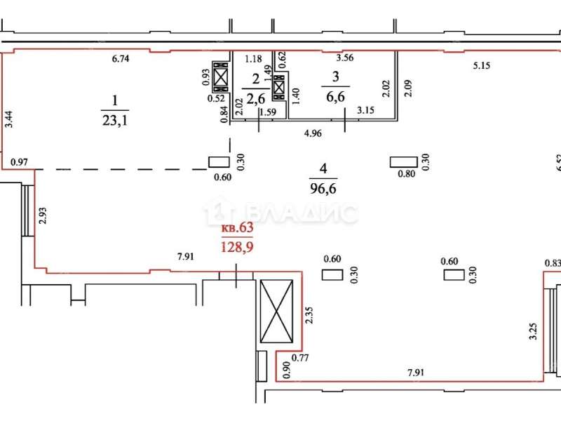 четырёхкомнатная квартира на улице Белинского дом 66