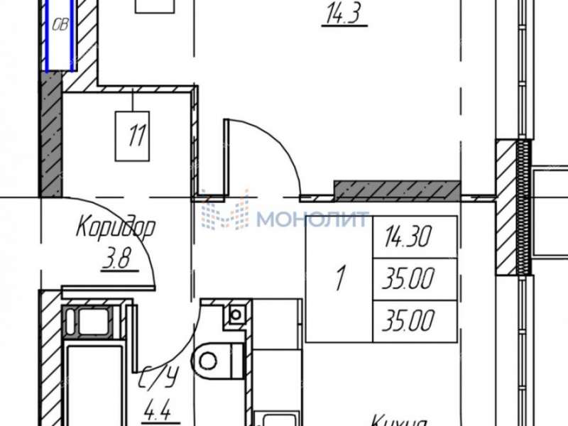 однокомнатная квартира на улице 40 лет Октября